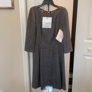 Dolce & Gabbana | Houndstooth Virgin Wool Fit and Flare dress